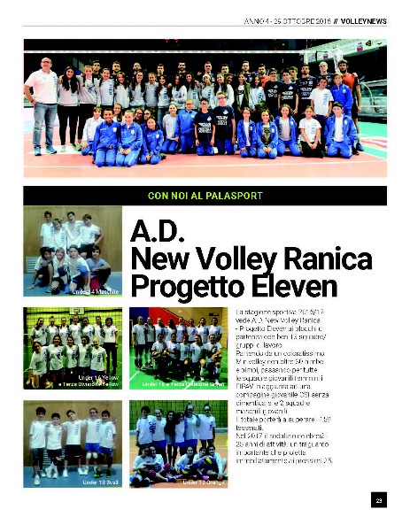 Newvolley e Caloni Agnelli 23 ottobre 2016